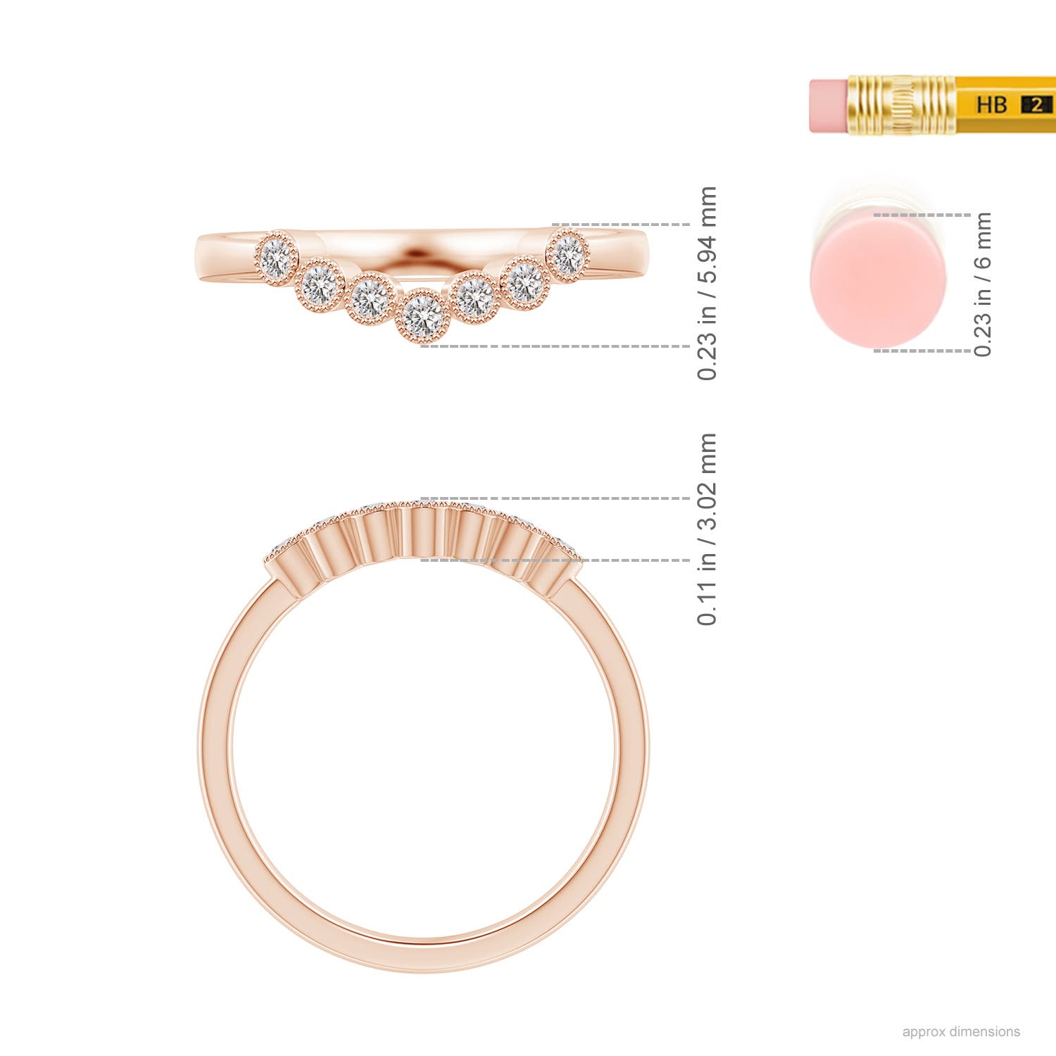 I-J, I1-I2 / 0.16 CT / 14 KT Rose Gold