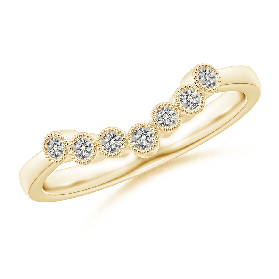 1.75mm KI3 Aeon Vintage Style Bezel-Set Diamond Milgrain Contour Wedding Band in 18K Yellow Gold 