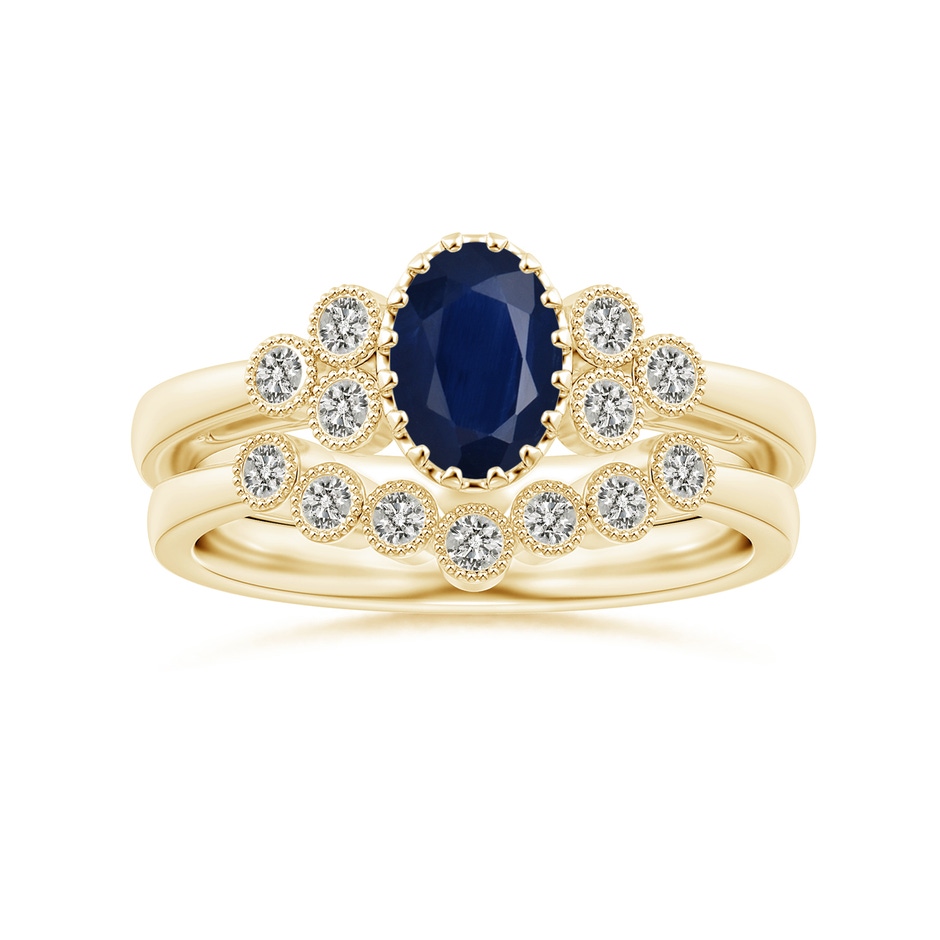 1.75mm KI3 Aeon Vintage Style Bezel-Set Diamond Milgrain Contour Wedding Band in 18K Yellow Gold side-3