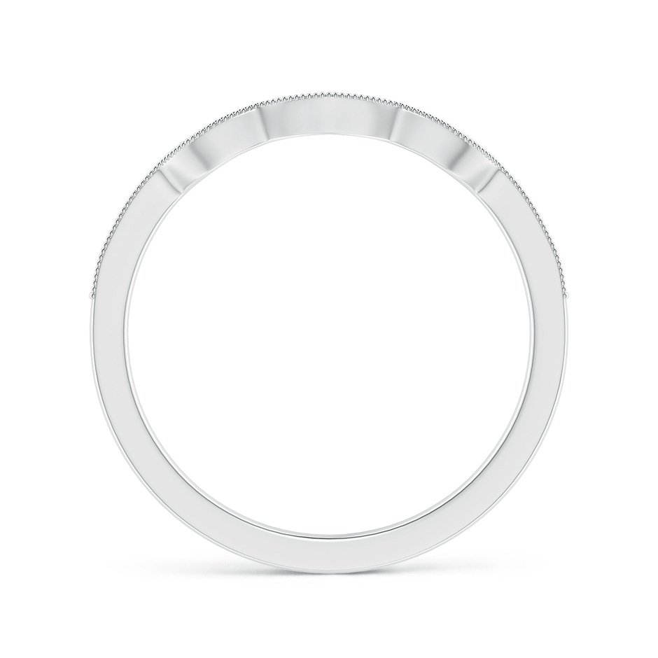 1.05mm IJI1I2 Aeon Vintage Inspired Diamond Contoured Wedding Band with Milgrain in 9K White Gold side-1