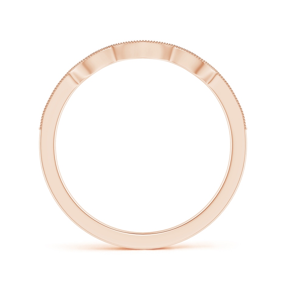 1.05mm KI3 Aeon Vintage Inspired Diamond Contoured Wedding Band with Milgrain in Rose Gold side-1
