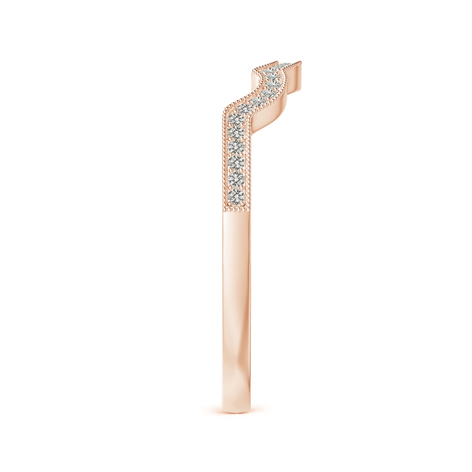 1.05mm KI3 Aeon Vintage Inspired Diamond Contoured Wedding Band with Milgrain in Rose Gold side-2