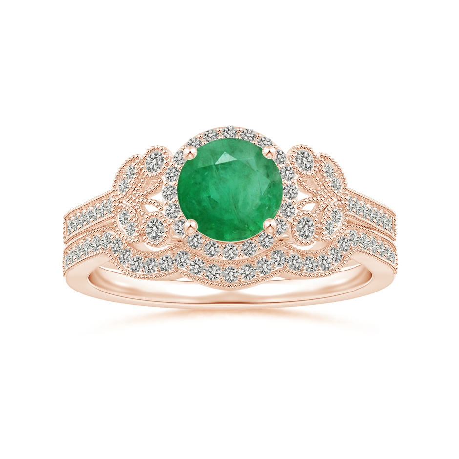 1.05mm KI3 Aeon Vintage Inspired Diamond Contoured Wedding Band with Milgrain in Rose Gold side-3