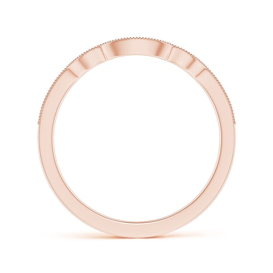 1.15mm GVS2 Aeon Vintage Inspired Diamond Contoured Wedding Band with Milgrain in 18K Rose Gold side-1