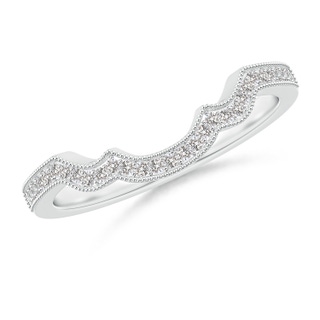 1.15mm IJI1I2 Aeon Vintage Inspired Diamond Contoured Wedding Band with Milgrain in White Gold