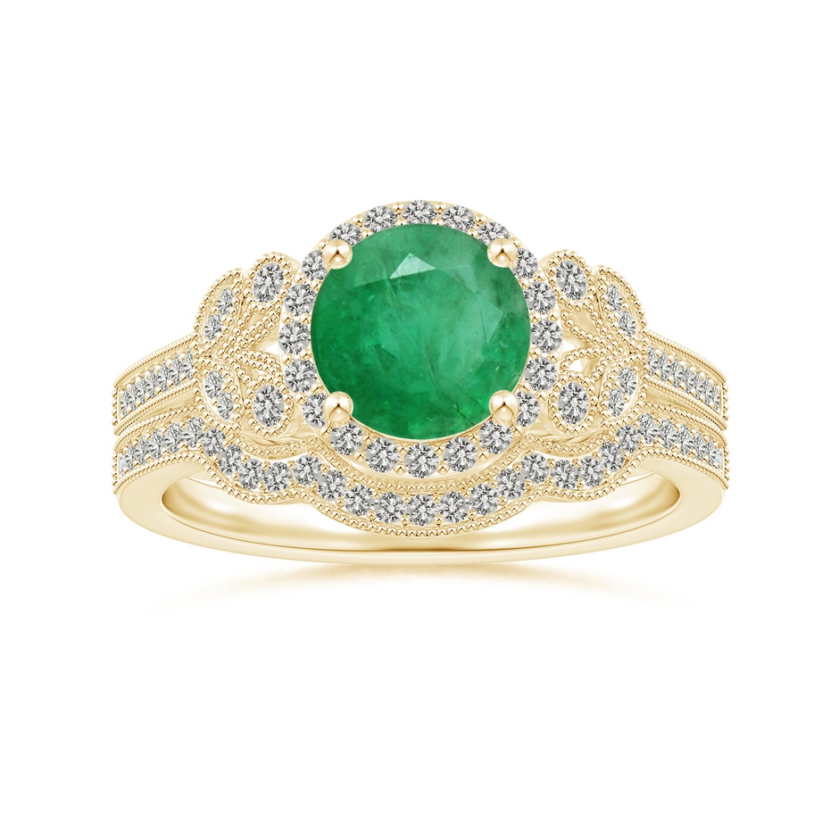 1.15mm KI3 Aeon Vintage Inspired Diamond Contoured Wedding Band with Milgrain in 18K Yellow Gold side-3