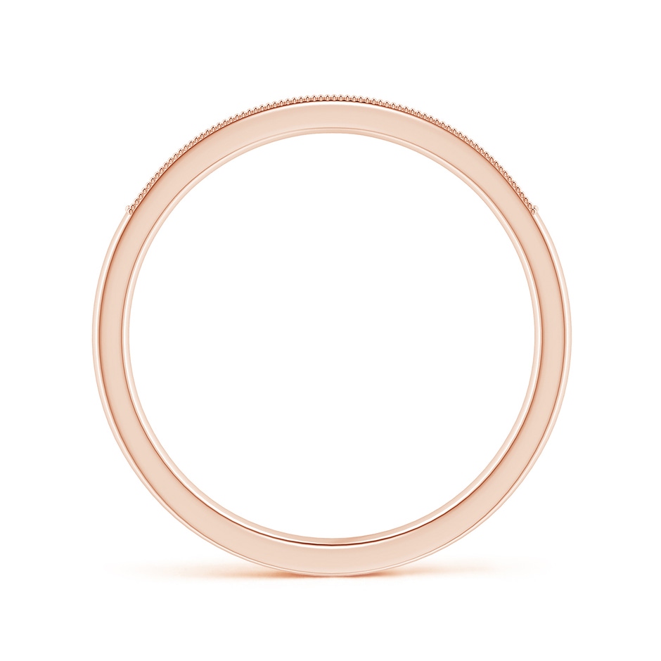 1.2mm GVS2 Aeon Vintage Style Diamond Half Eternity Wedding Band with Milgrain in 18K Rose Gold side-1
