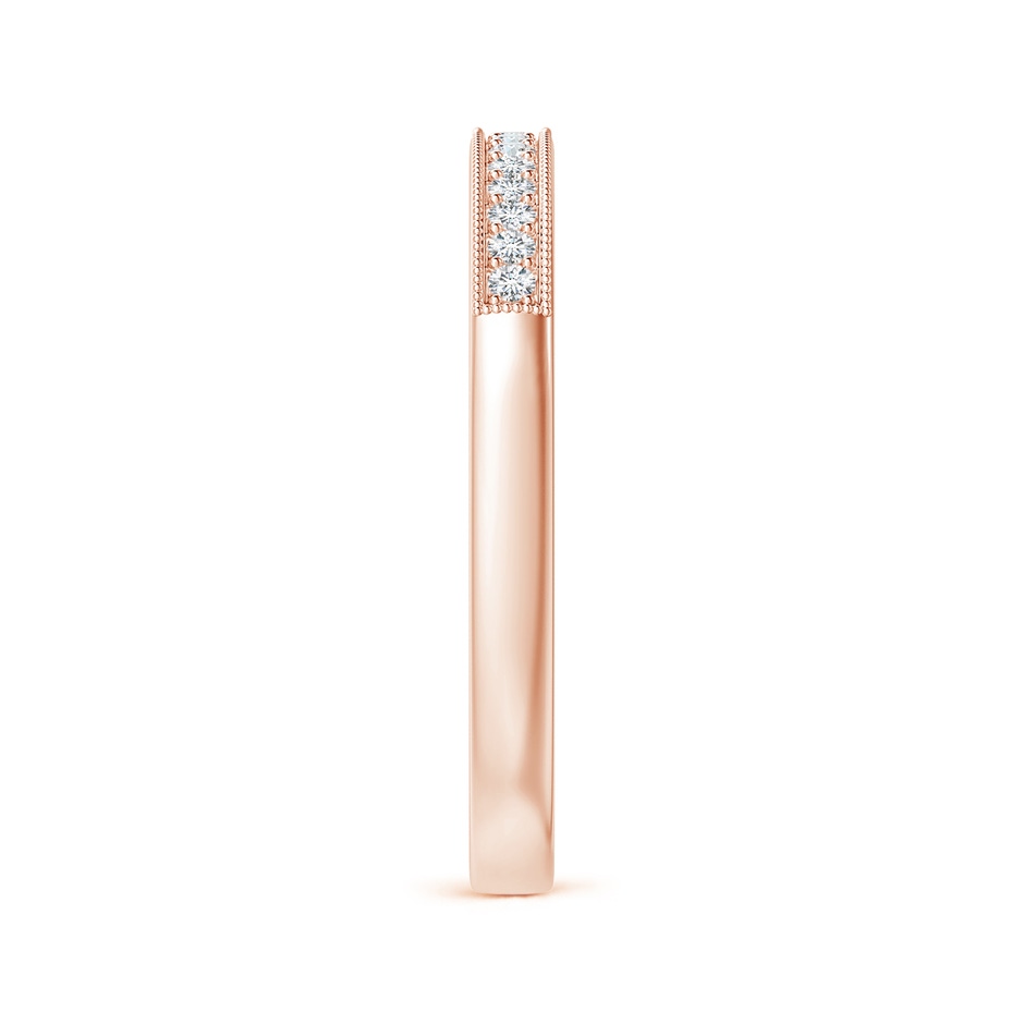 1.2mm GVS2 Aeon Vintage Style Diamond Half Eternity Wedding Band with Milgrain in 18K Rose Gold side-2