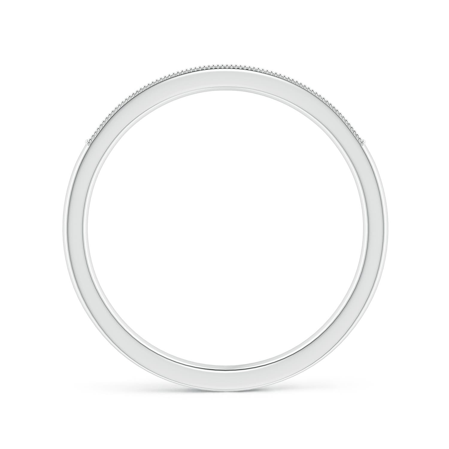 1.2mm GVS2 Aeon Vintage Style Diamond Half Eternity Wedding Band with Milgrain in 18K White Gold