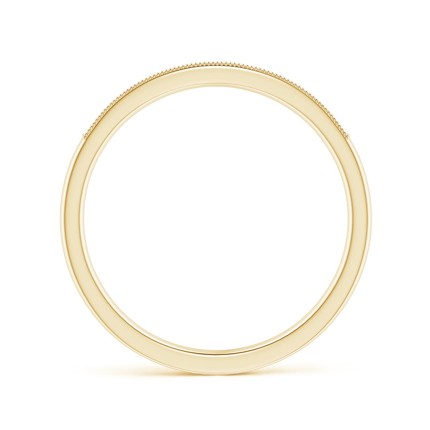 1.2mm GVS2 Aeon Vintage Style Diamond Half Eternity Wedding Band with Milgrain in 18K Yellow Gold