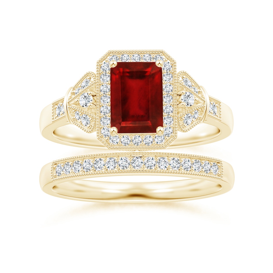1.2mm GVS2 Aeon Vintage Style Diamond Half Eternity Wedding Band with Milgrain in 18K Yellow Gold side-3
