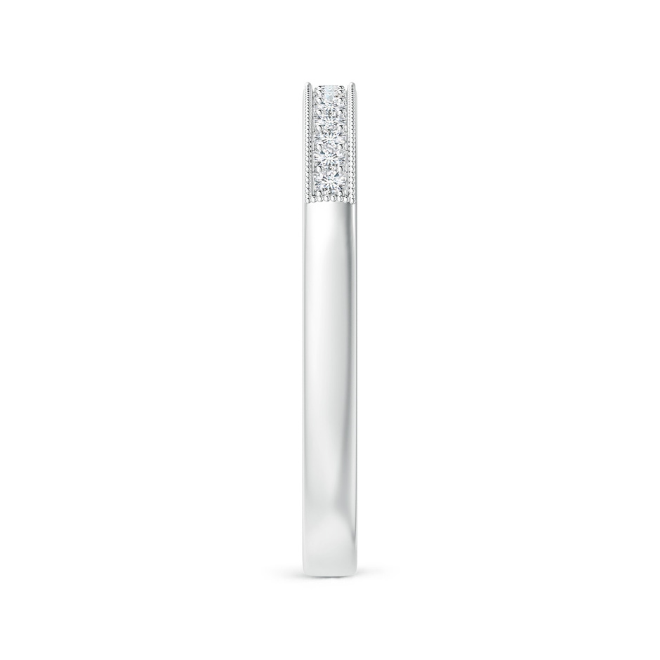 1.2mm GVS2 Aeon Vintage Style Diamond Half Eternity Wedding Band with Milgrain in White Gold side-2