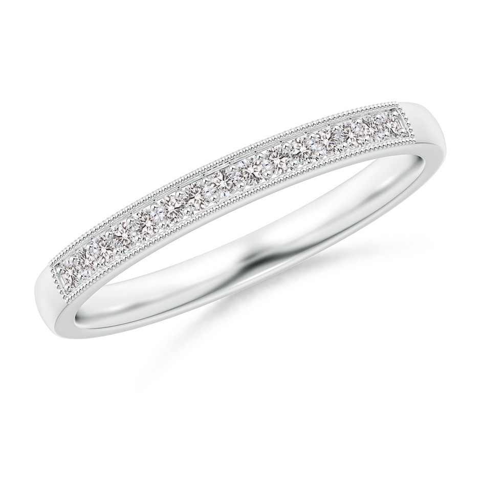 1.2mm IJI1I2 Aeon Vintage Style Diamond Half Eternity Wedding Band with Milgrain in 9K White Gold 