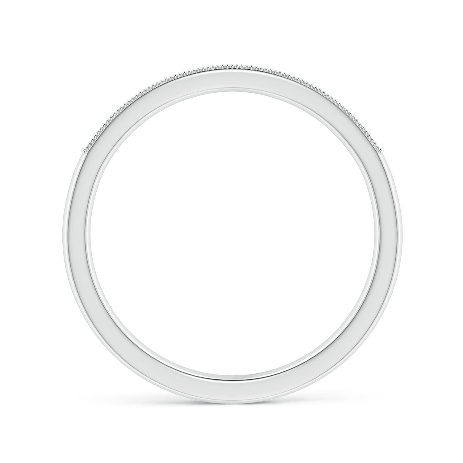 1.3mm GVS2 Aeon Vintage Style Diamond Half Eternity Wedding Band with Milgrain in 18K White Gold - side 2