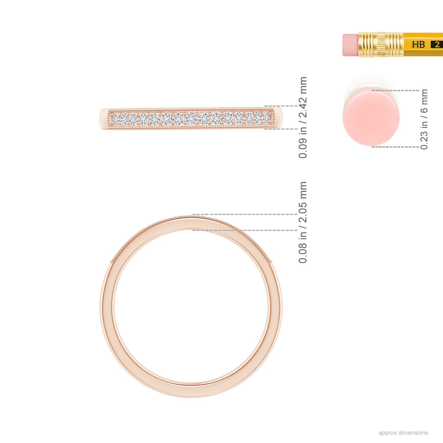 H, SI2 / 0.15 CT / 14 KT Rose Gold