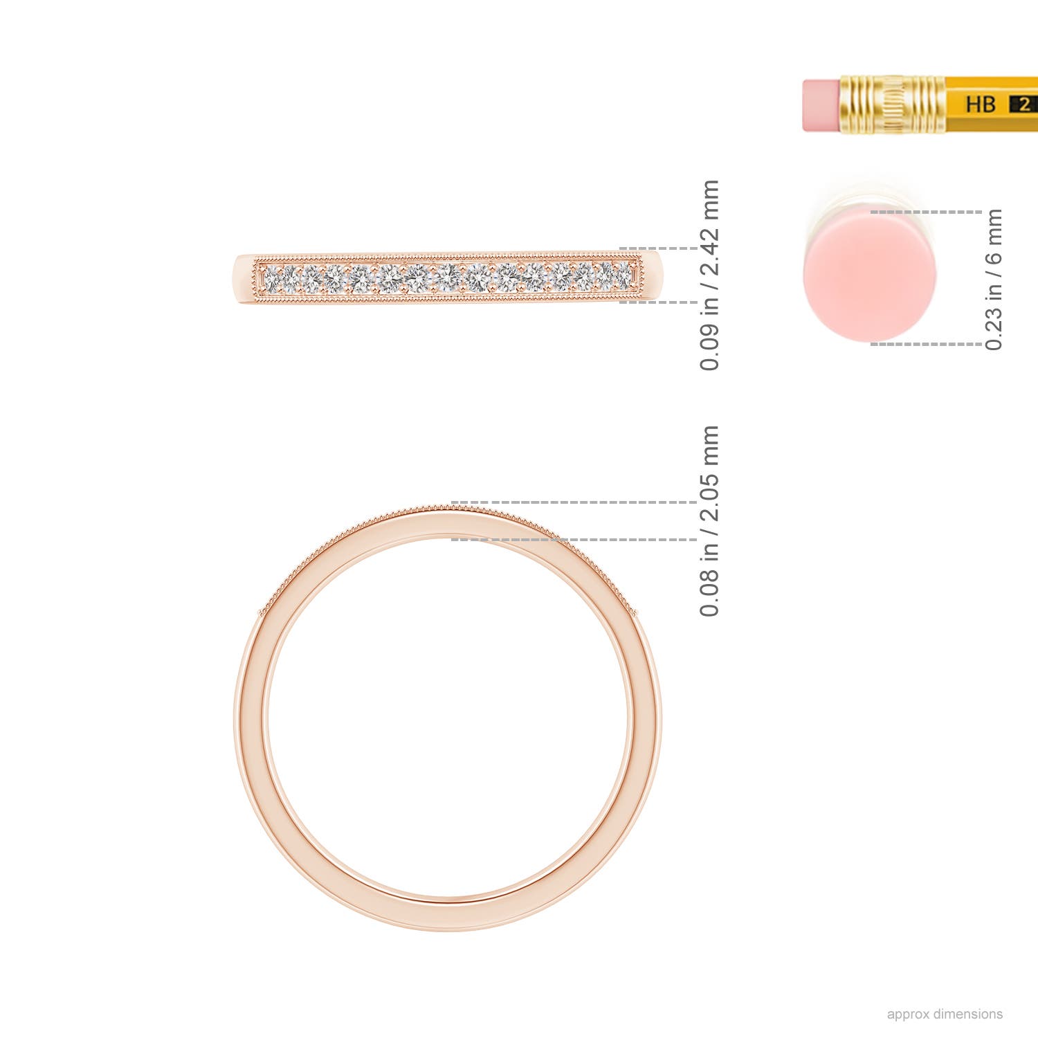 I-J, I1-I2 / 0.15 CT / 14 KT Rose Gold