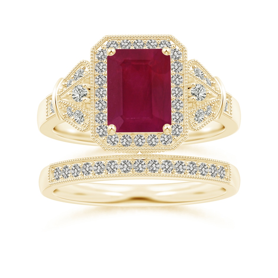 1.3mm KI3 Aeon Vintage Style Diamond Half Eternity Wedding Band with Milgrain in 18K Yellow Gold side-3