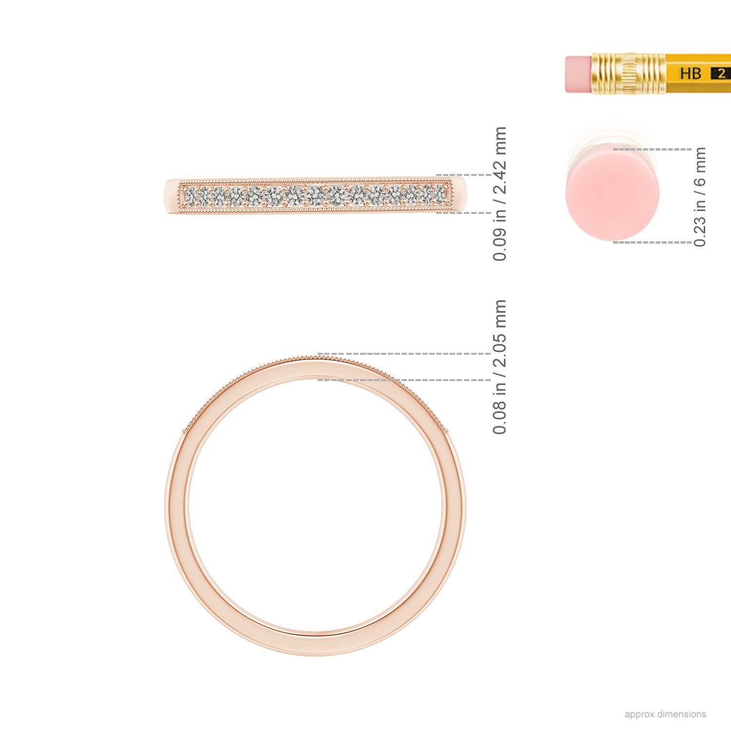 K, I3 / 0.15 CT / 14 KT Rose Gold