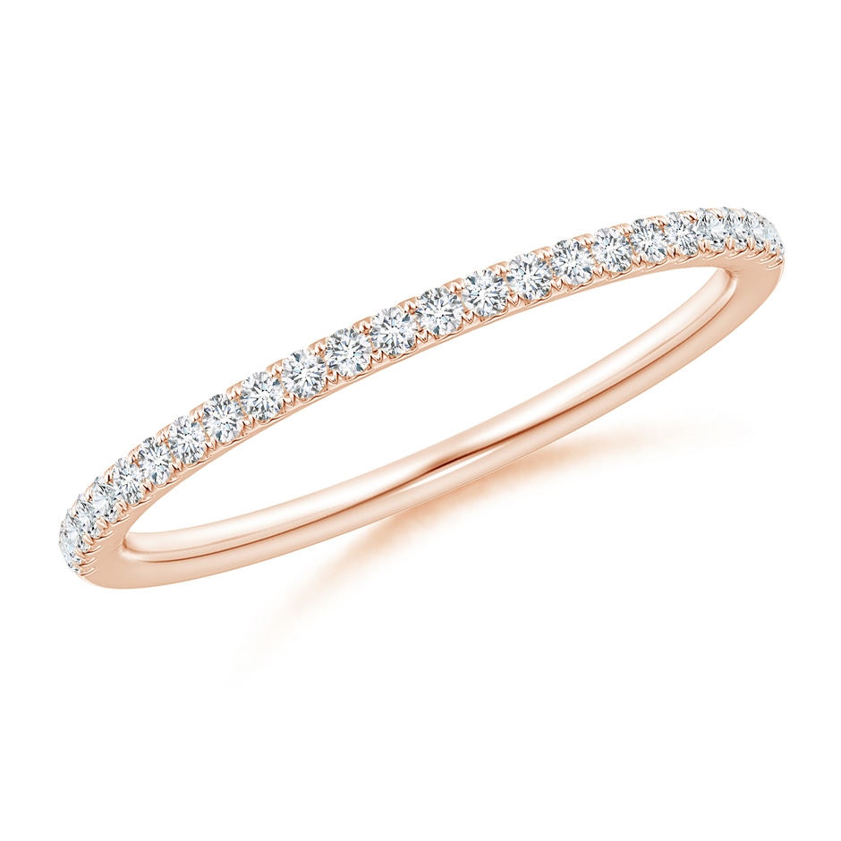 1.1mm GVS2 Aeon Vintage Style Pave-Set Diamond Half Eternity Wedding Band in Rose Gold 