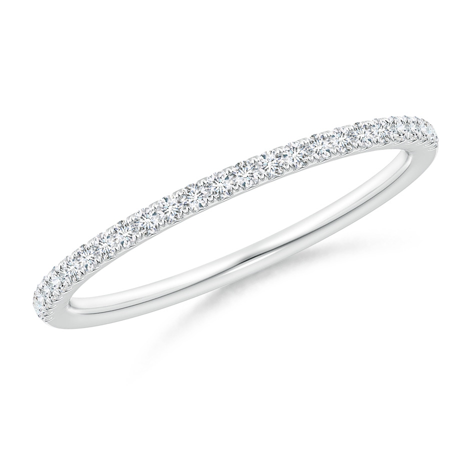 1.1mm GVS2 Aeon Vintage Style Pave-Set Diamond Half Eternity Wedding Band in White Gold 