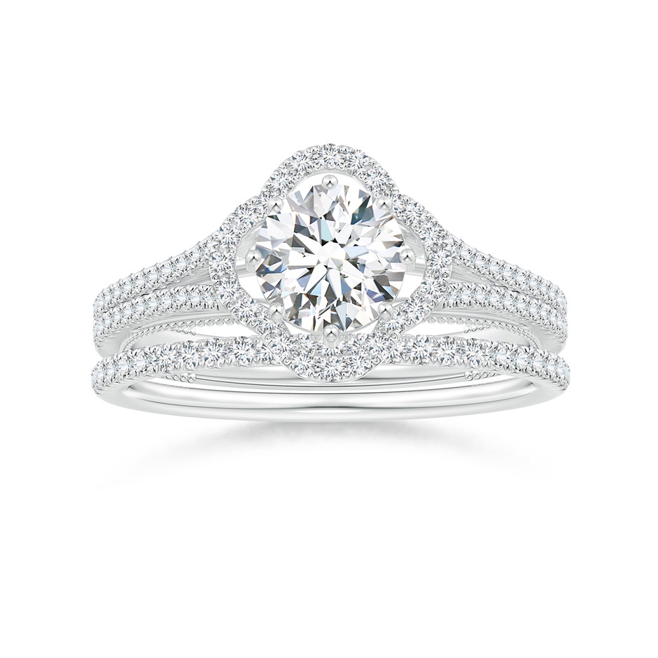1.1mm GVS2 Aeon Vintage Style Pave-Set Diamond Half Eternity Wedding Band in White Gold side-3