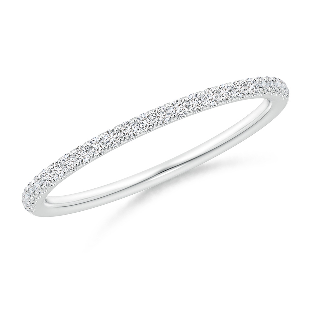 1.1mm HSI2 Aeon Vintage Style Pave-Set Diamond Half Eternity Wedding Band in 10K White Gold