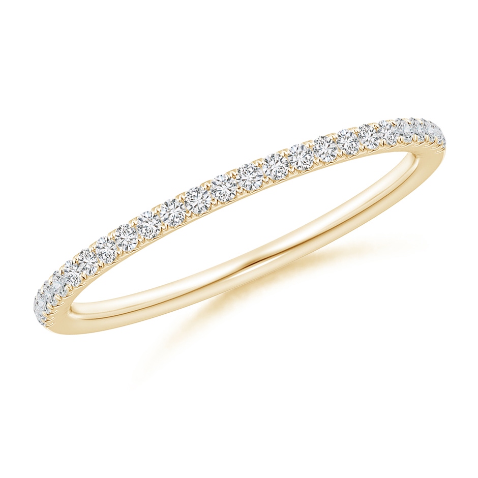 1.1mm HSI2 Aeon Vintage Style Pave-Set Diamond Half Eternity Wedding Band in Yellow Gold 