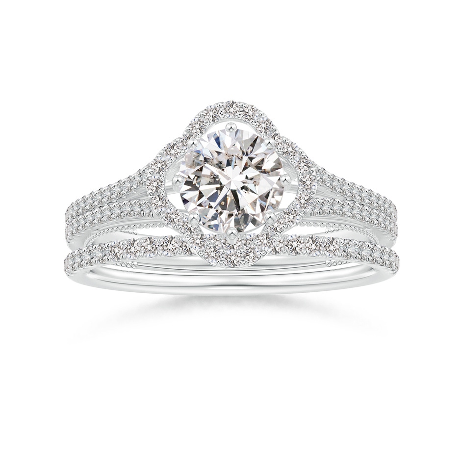 1.1mm IJI1I2 Aeon Vintage Style Pave-Set Diamond Half Eternity Wedding Band in White Gold side-3