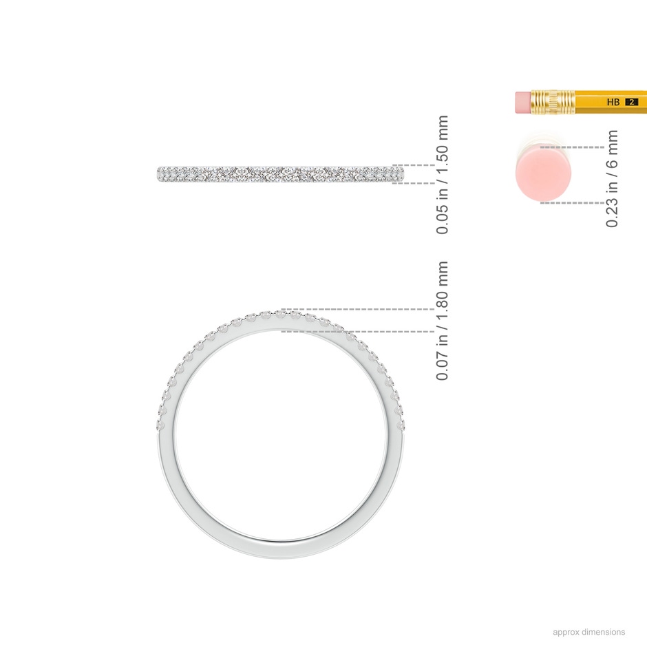 1.1mm IJI1I2 Aeon Vintage Style Pave-Set Diamond Half Eternity Wedding Band in White Gold ruler