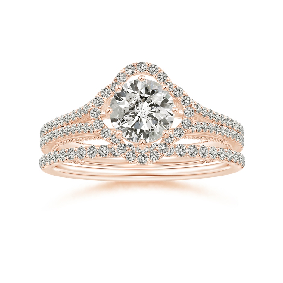 1.1mm KI3 Aeon Vintage Style Pave-Set Diamond Half Eternity Wedding Band in Rose Gold side-3