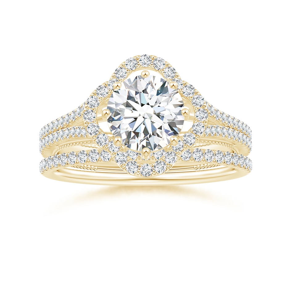 1.2mm GVS2 Aeon Vintage Style Pave-Set Diamond Half Eternity Wedding Band in 18K Yellow Gold side-3