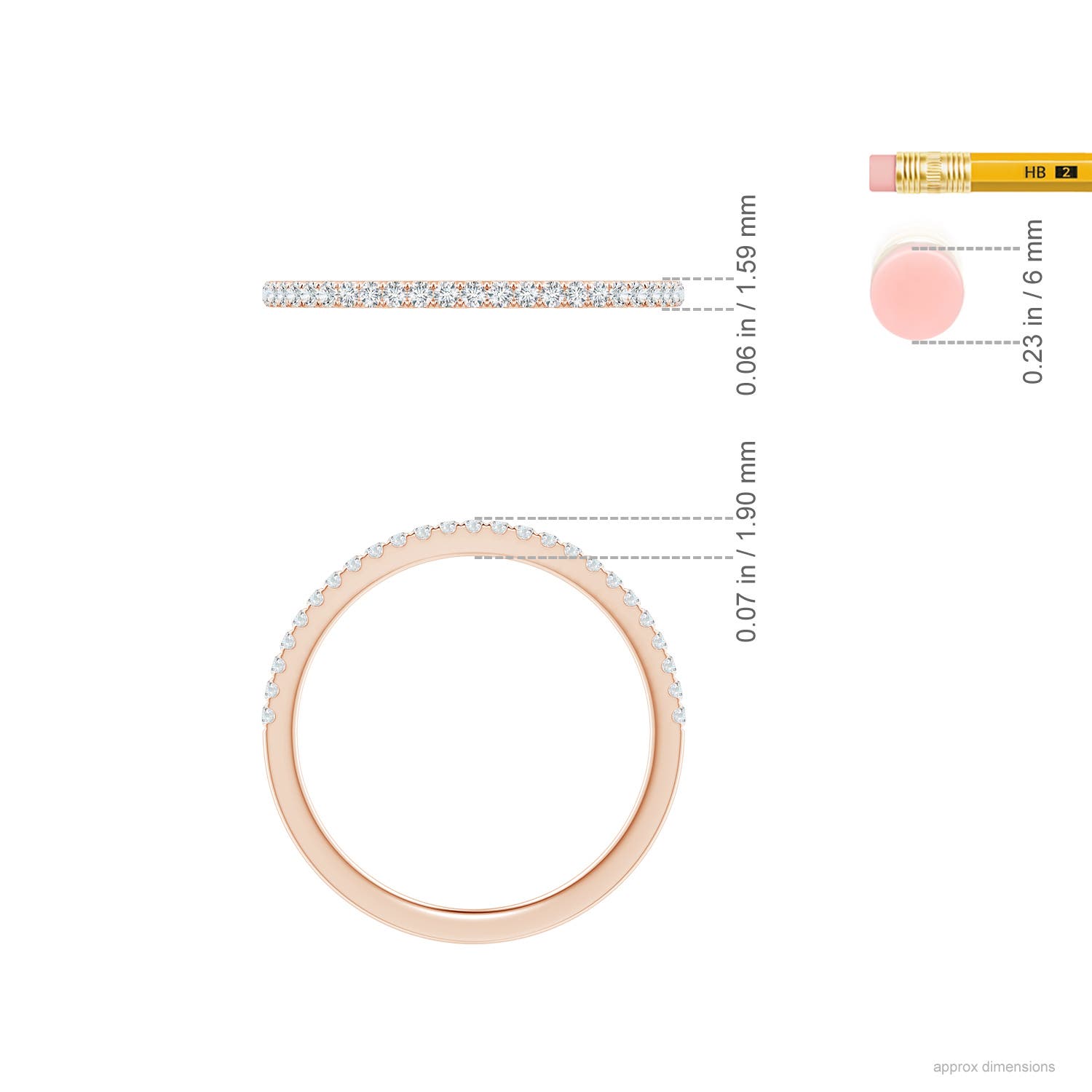 F-G, VS / 0.2 CT / 14 KT Rose Gold