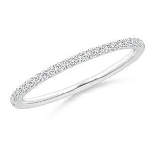 1.2mm HSI2 Aeon Vintage Style Pave-Set Diamond Half Eternity Wedding Band in White Gold