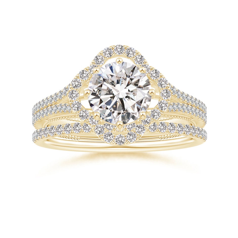 1.2mm IJI1I2 Aeon Vintage Style Pave-Set Diamond Half Eternity Wedding Band in 18K Yellow Gold side-3