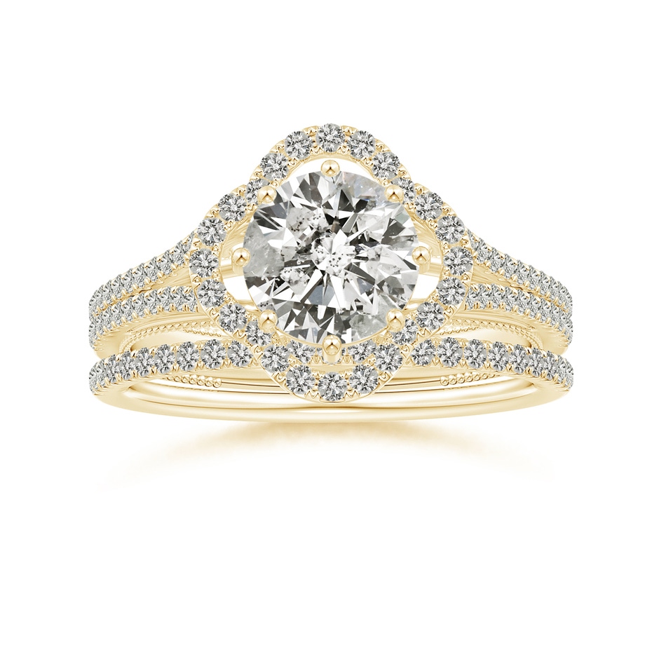 1.2mm KI3 Aeon Vintage Style Pave-Set Diamond Half Eternity Wedding Band in 18K Yellow Gold side-3