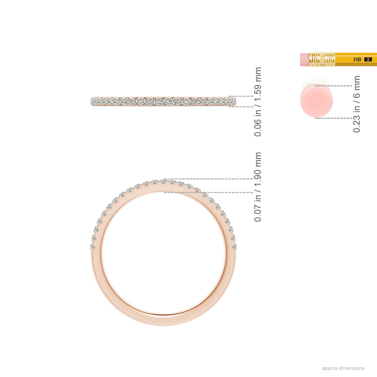 K, I3 / 0.2 CT / 14 KT Rose Gold