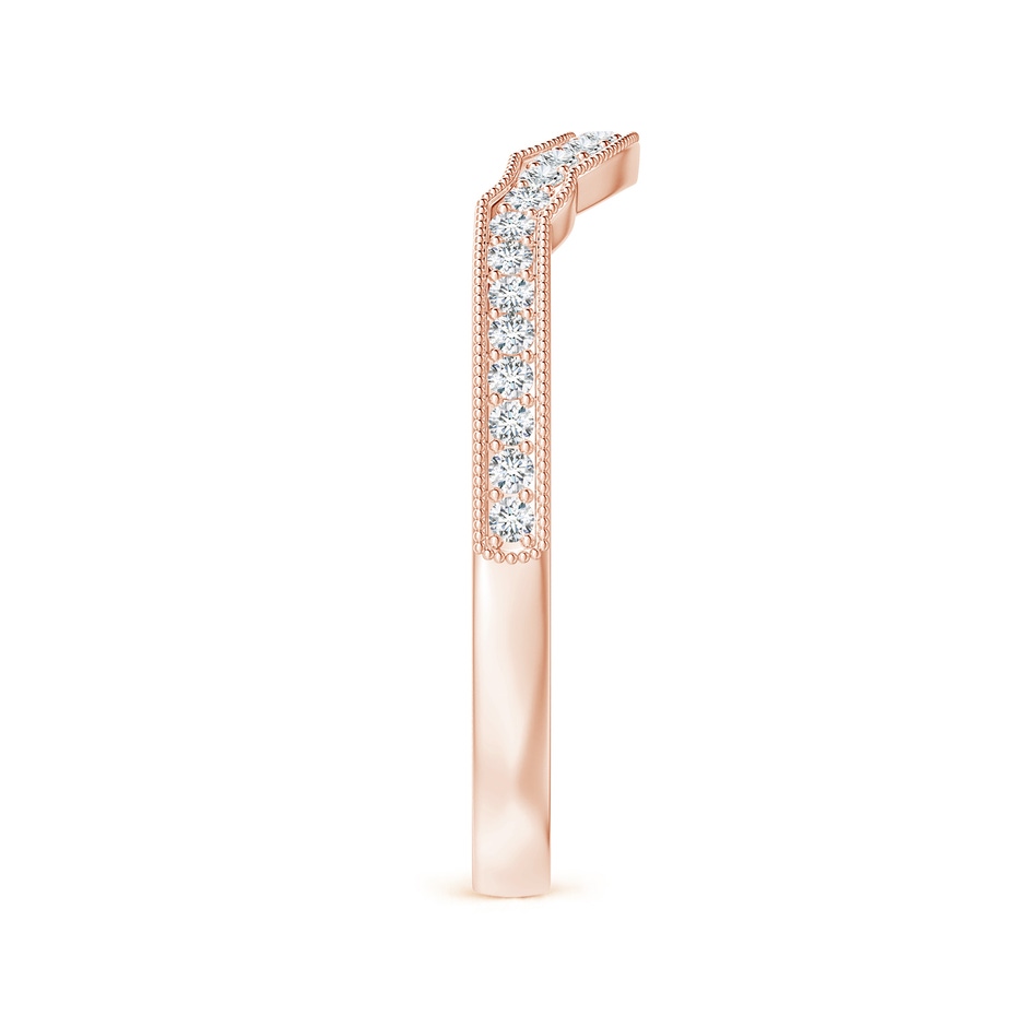 1.1mm GVS2 Aeon Vintage Inspired Diamond Contour Wedding Band with Milgrain in 18K Rose Gold side-2