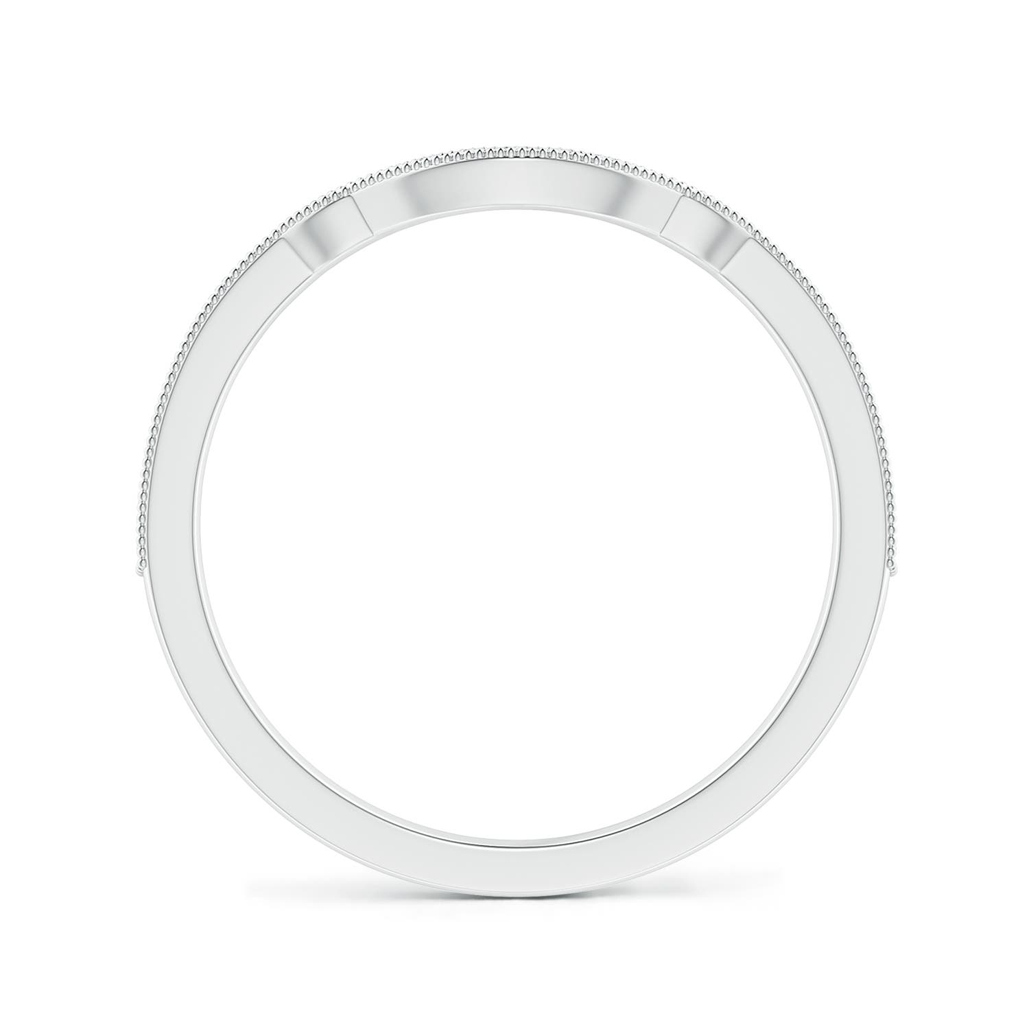 1.1mm GVS2 Aeon Vintage Inspired Diamond Contour Wedding Band with Milgrain in 18K White Gold