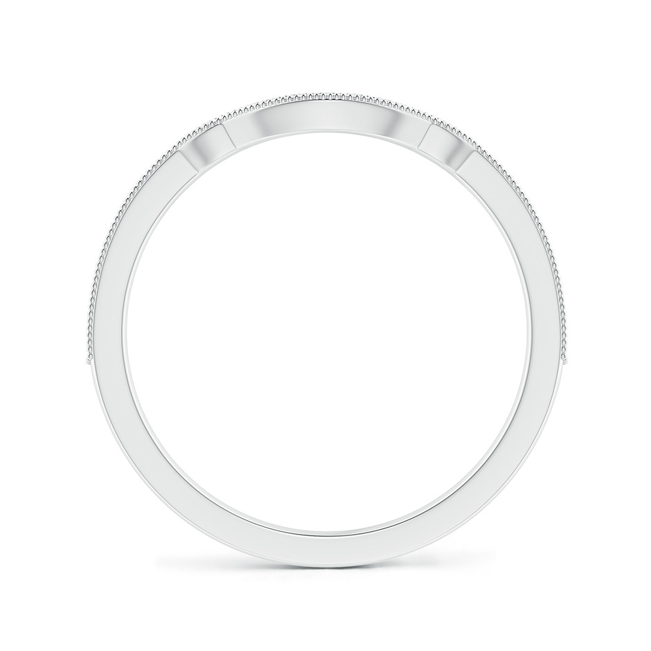 1.1mm GVS2 Aeon Vintage Inspired Diamond Contour Wedding Band with Milgrain in 18K White Gold side-1
