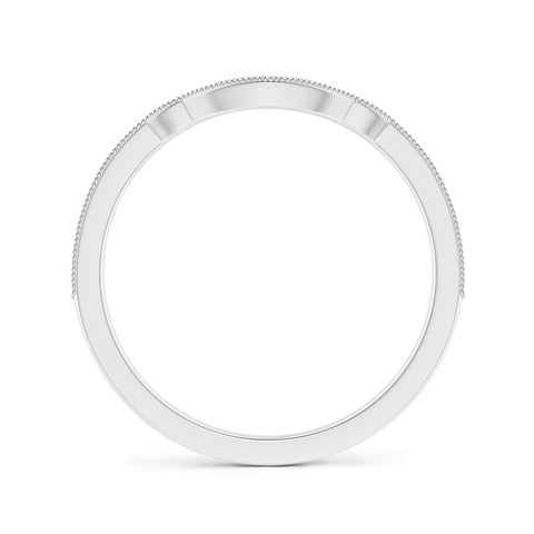 1.1mm GVS2 Aeon Vintage Inspired Diamond Contour Wedding Band with Milgrain in 18K White Gold