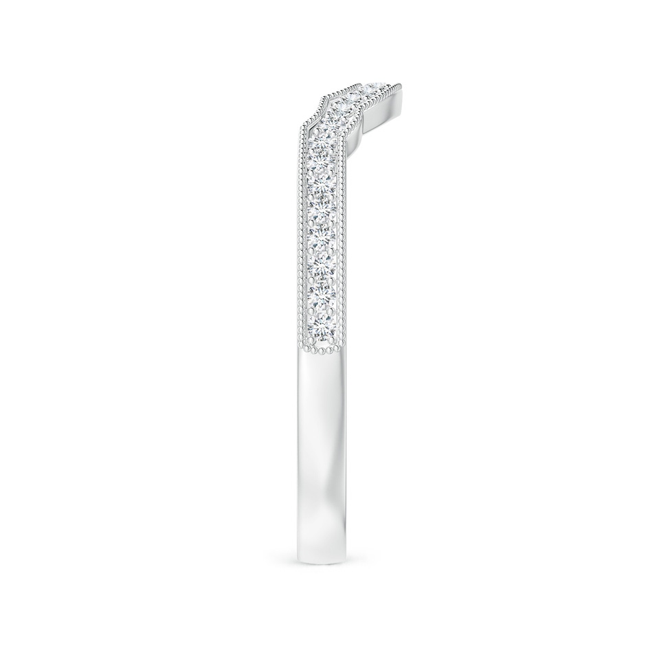 1.1mm GVS2 Aeon Vintage Inspired Diamond Contour Wedding Band with Milgrain in 18K White Gold side-2