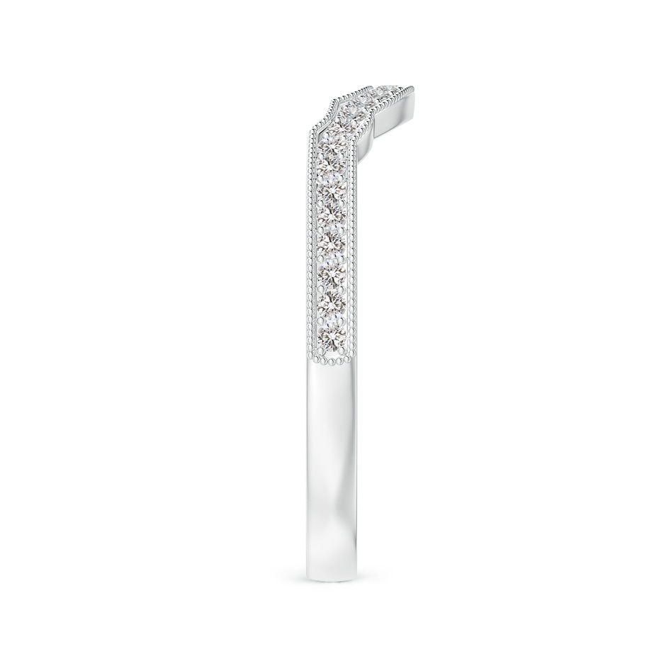 1.1mm IJI1I2 Aeon Vintage Inspired Diamond Contour Wedding Band with Milgrain in 18K White Gold side-2