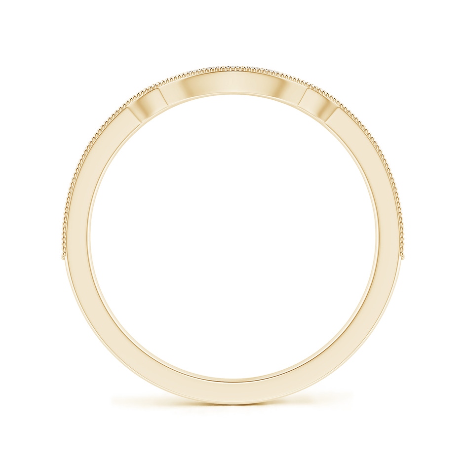 1.1mm IJI1I2 Aeon Vintage Inspired Diamond Contour Wedding Band with Milgrain in Yellow Gold side-1
