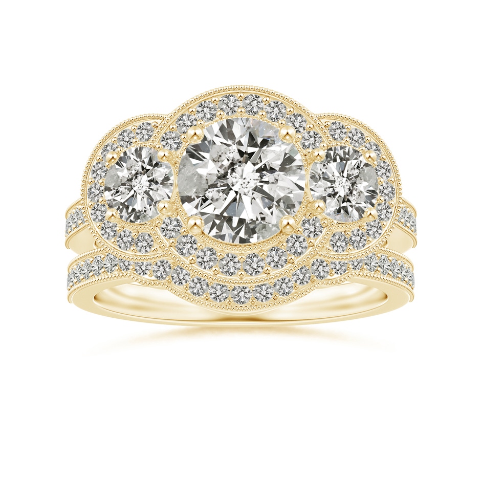 1.1mm KI3 Aeon Vintage Inspired Diamond Contour Wedding Band with Milgrain in 18K Yellow Gold side-3