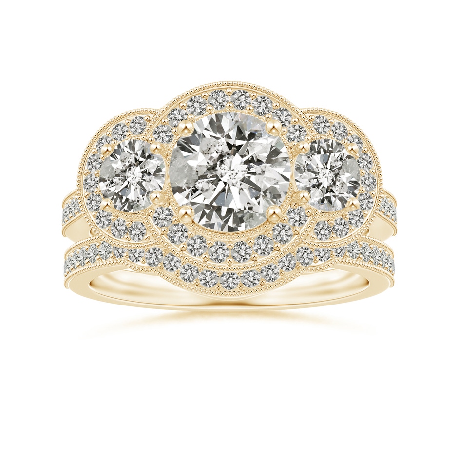 1.1mm KI3 Aeon Vintage Inspired Diamond Contour Wedding Band with Milgrain in Yellow Gold side-3