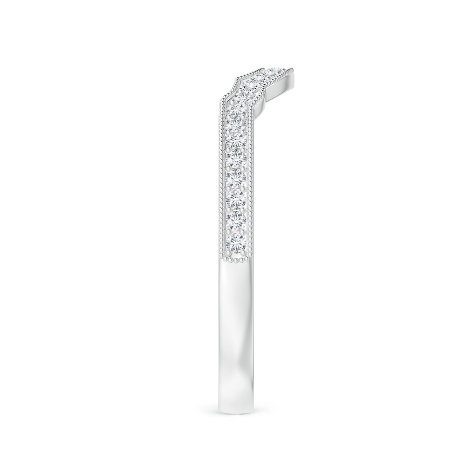 1mm GVS2 Aeon Vintage Inspired Diamond Contour Wedding Band with Milgrain in 9K White Gold side-2