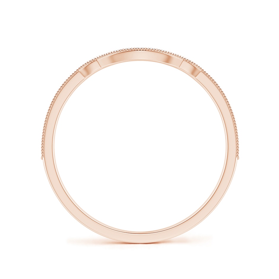 1mm GVS2 Aeon Vintage Inspired Diamond Contour Wedding Band with Milgrain in Rose Gold side-1