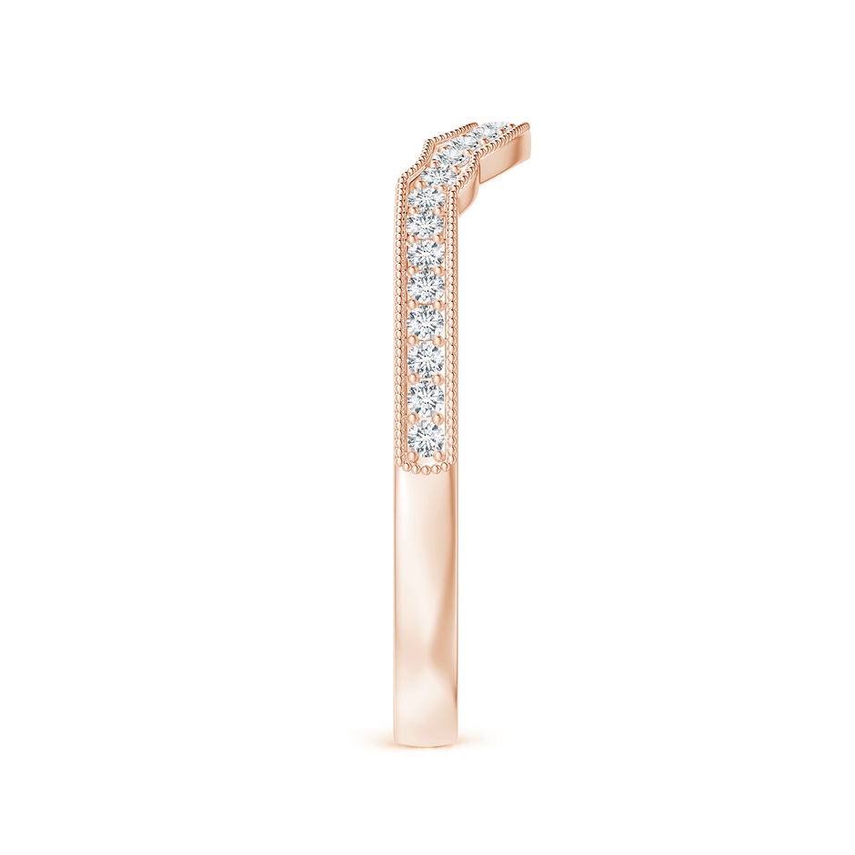 1mm GVS2 Aeon Vintage Inspired Diamond Contour Wedding Band with Milgrain in Rose Gold side-2