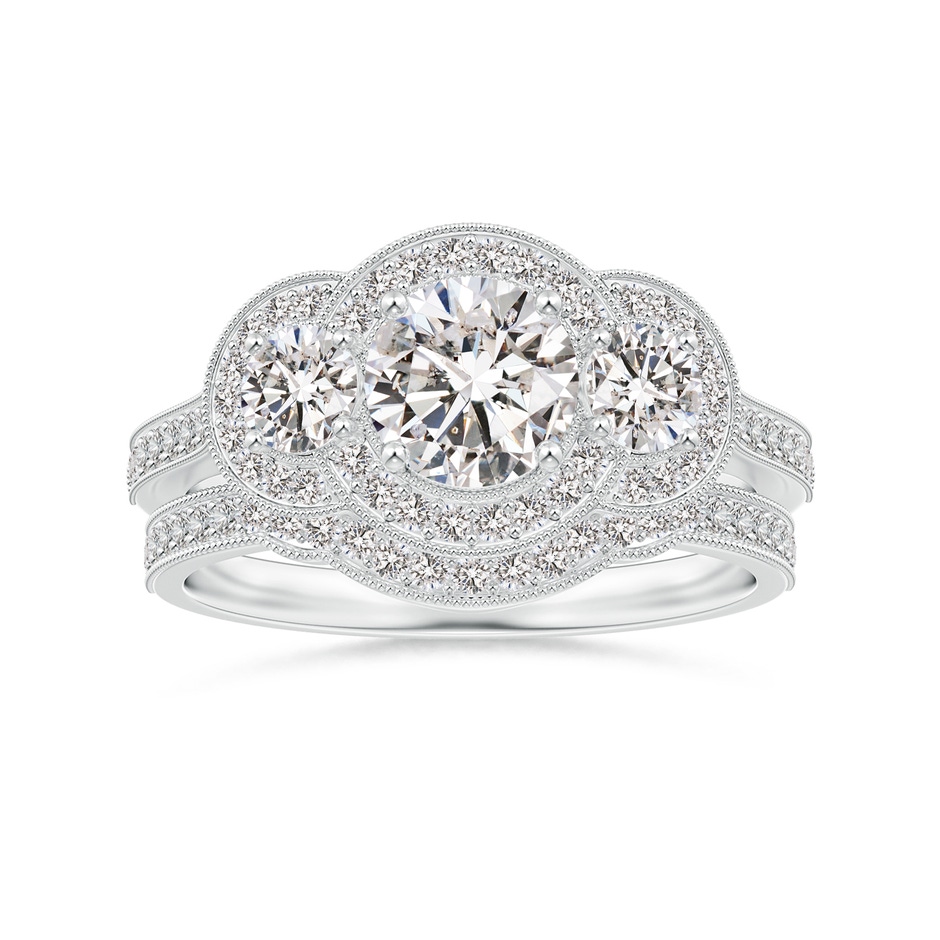1mm IJI1I2 Aeon Vintage Inspired Diamond Contour Wedding Band with Milgrain in 9K White Gold side-3