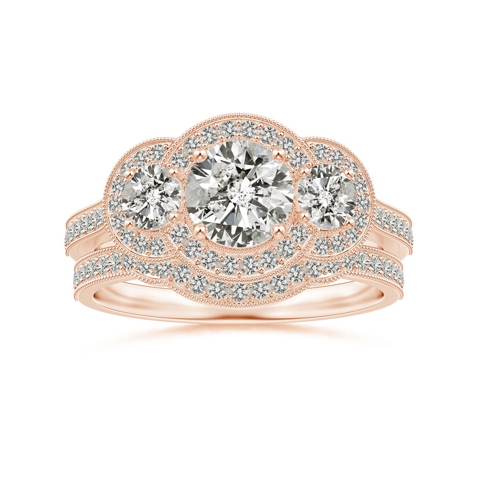 1mm KI3 Aeon Vintage Inspired Diamond Contour Wedding Band with Milgrain in Rose Gold side-3